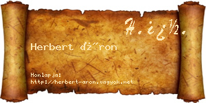 Herbert Áron névjegykártya